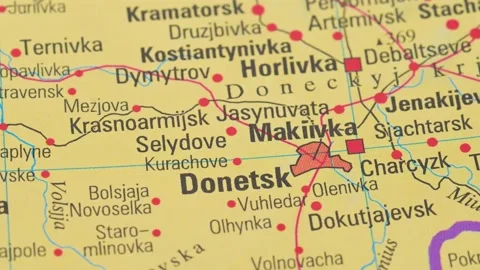 Panning over map of Donetsk Video stock 239375149