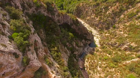 Panning Up Over Mountains in a Gorge 스톡 동영상 66924434