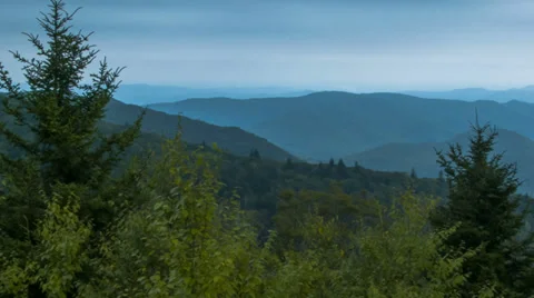 Panning Over Mystical Smoky Mountains of North Carolina Stock Footage