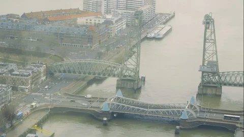 Panning Over Old Harbor Bridge Video stock 127035770