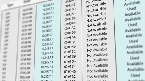 Panning over a paper document of an IP address statistics - Cybercrime concept Stock Footage 94241157