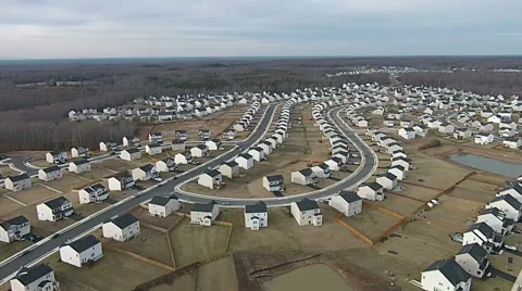 Panning over a Subdivision Stock Footage 46667002