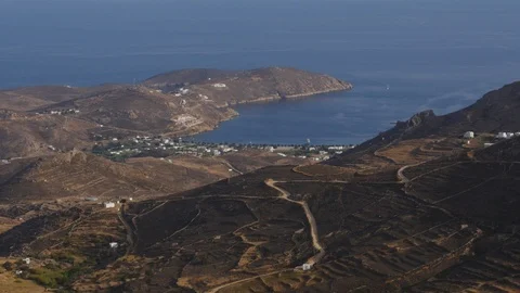 Panning of Panorama of Serifos, Greece Stock Footage 106118517