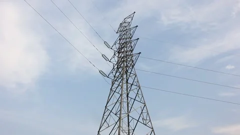 Panning of Power Transmission Line  Video stock 138036356