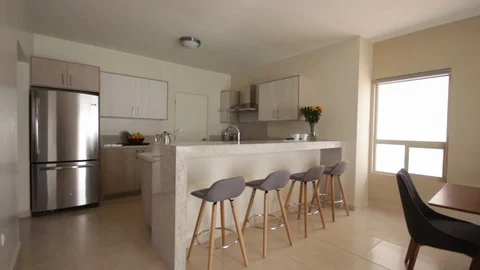 Panning from right to left of dining room Stock-Footage 115216916