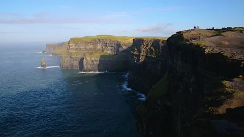 Panning right motion of the Cliffs of Moher,County Clare,Ireland Stock Footage 140618978