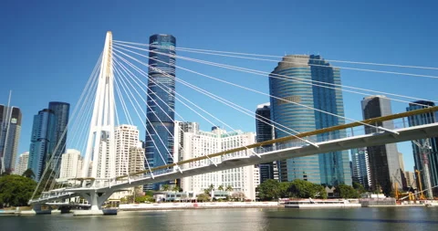 Panning right motion of west side of Brisbane CBD, Brisbane, QLD, 10-07-2025 Stock Footage 320198081