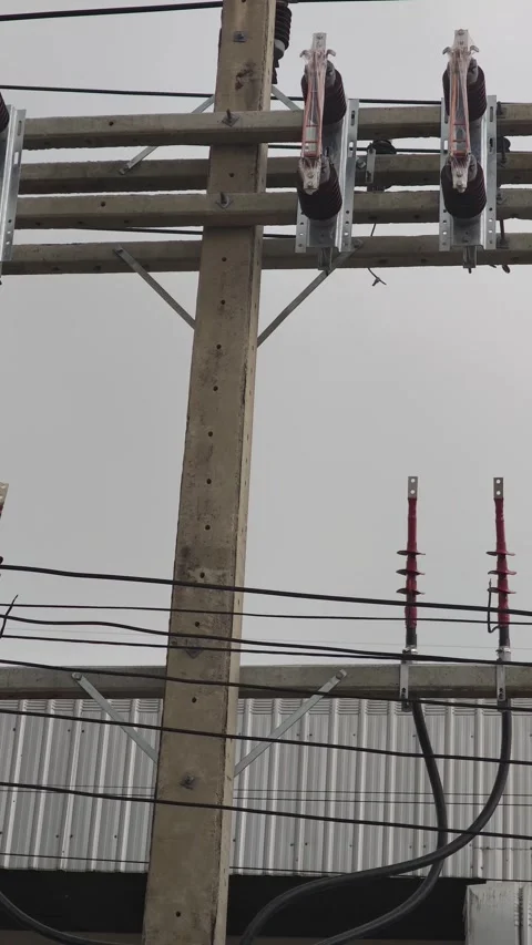 Panning right video of new high voltage disconnect switches wrapped. Stock Footage 339022376
