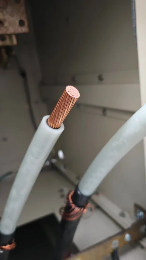 Panning right video showing two phases of stripped underground electrical. Stock-Footage 338355366