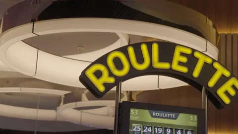Panning roulette sign Stock Footage 162935715