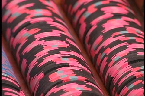 Panning rows of betting chips 1 Stock Footage 109087