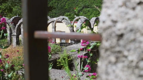 Panning on the Ruins of the Immaculate Conception Barracks Stock Footage 154266108