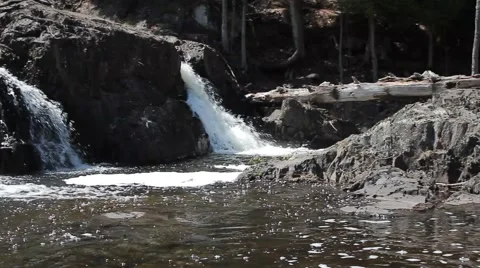 Panning, set of waterfalls Stock Footage 40645690