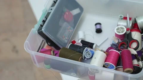 Panning sewing kit Stock Footage 175439297