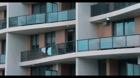 Panning shot of apartment block2 Stock Footage 52004055