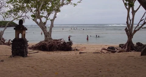 Panning shot of beach in bali  Stock Footage 71802890