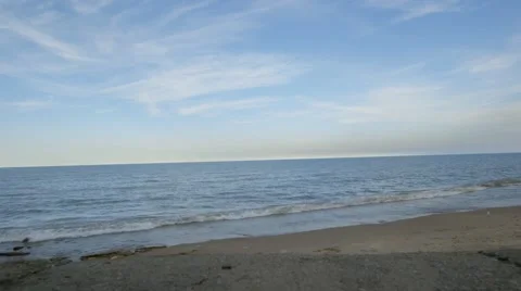A panning shot of the beach Stock Footage 53299635