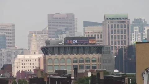 Panning shot at Boston stadium Stock Footage 159908746