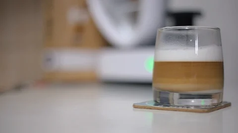 Panning Shot Of Cappuccino 스톡 동영상 101923960