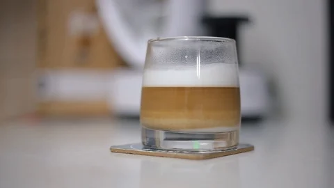 Panning Shot Of Cappuccino Stock Footage 101927896