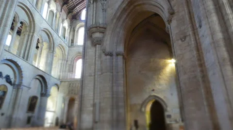 Panning Shot of Cathedral Interior, Ely, UK Stock Footage 59308398