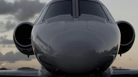 Panning Shot of Cessna Citation Private Jet Stock Footage 55741730