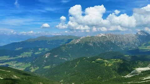 Panning shot of clouds moving over the italian alps Video stock 285087678