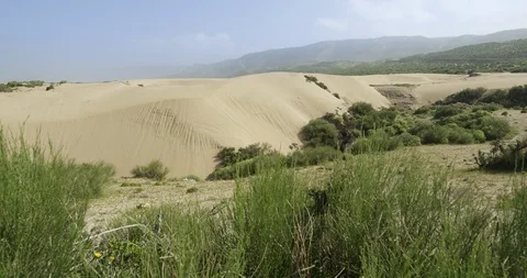 Panning shot of desert landscape Video stock 104056477