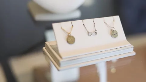 Panning shot of different kind of pendants Stock Footage 133185080