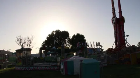 Panning shot of an empty carnival Stock Footage 154569703
