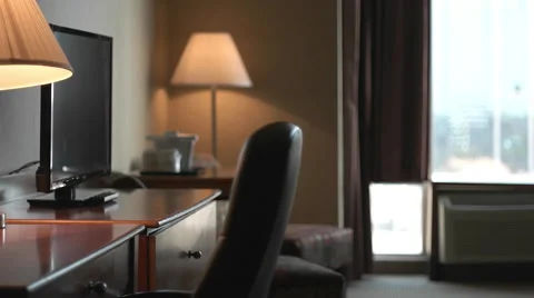 Panning Shot of Empty Hotel Room during the Day Time. Stock Footage 58020231