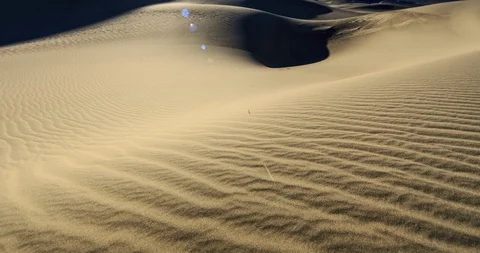 Panning shot of Eureka Dunes, Death Valley National Park Stock Footage 89699834