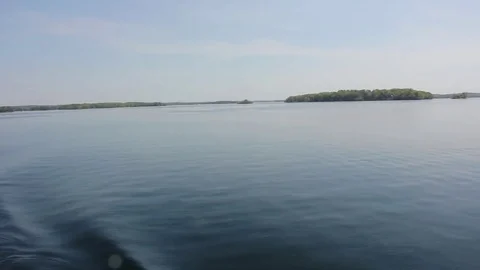Panning shot from a fast moving boat Stock Footage