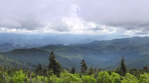 Panning shot of Great Smoky Mountains National Park Stock Footage