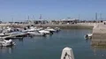 Panning shot harbor of city Faro at Algarve, Portugal 4k or 4k+ Resolution
