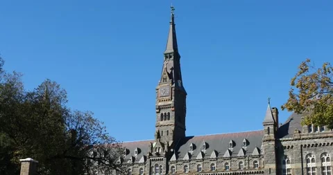 A Panning Shot of Healy Hall Stock Footage 140746345