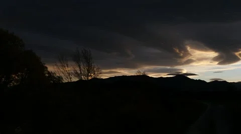 Panning Shot of Impressive Cloud Formation over Albert Town, New Zealand Stock Footage 50277453