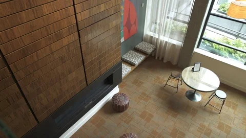 Panning shot of a lobby during daytime 動画素材 76235584