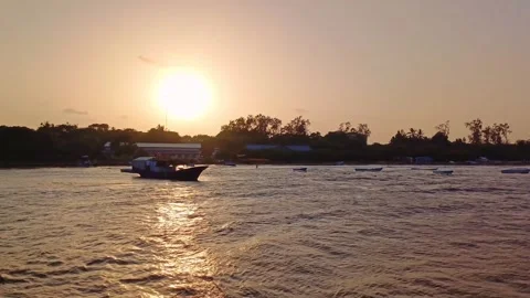 Panning Shot Malindi Harbour Sunset Kilifi County Kenya East Africa Stock Footage 283384638