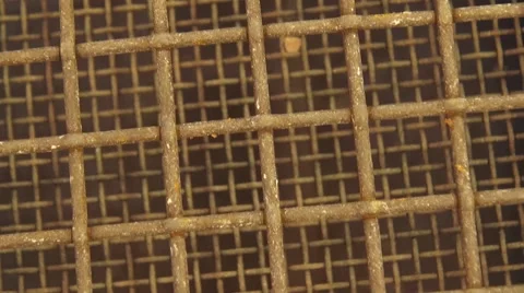 Panning Shot of Metal Square Grid Stock Footage 40217684