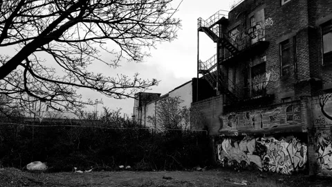 Panning shot of an old building Video stock 171799073