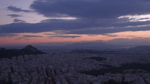 Panning shot over Athens. Stock Footage