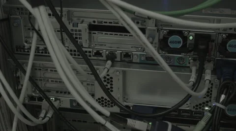 Panning shot over the back of a server Video stock 57749788
