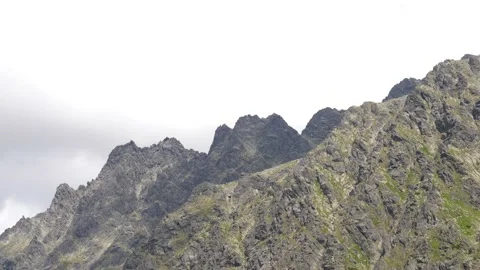 Panning Shot of Sharp Ridge line in the High Tatras, Slovakia. 4k Stock Footage 168346908