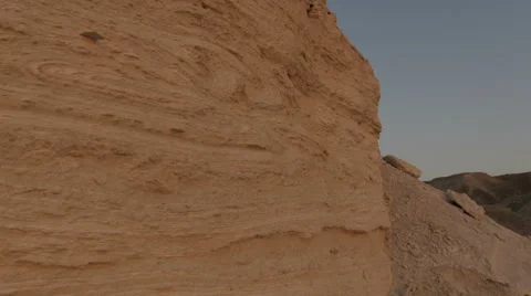Panning shot of Shot of a tracking time-lapse of rock formations in Israel. Stock Footage 54164257