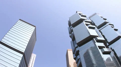 Panning shot of skyscrapers Stock Footage 35752625