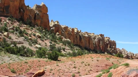 Panning shot southern utah desert Stock Footage