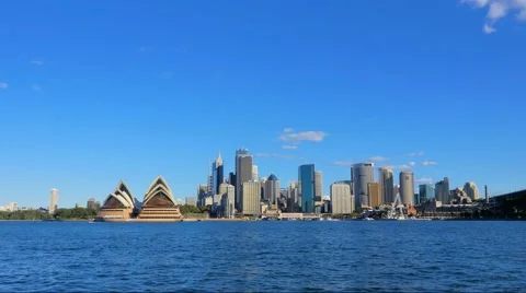 Panning shot of Sydney CBD and Sydney Harbour Bridge 4k Stock Footage 42519085