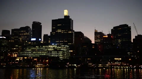 Panning shot of sydney at night Stock-Footage 59629162