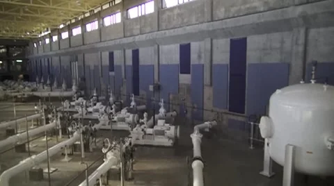Panning Shot Through Pump Station Stock Footage 41640810